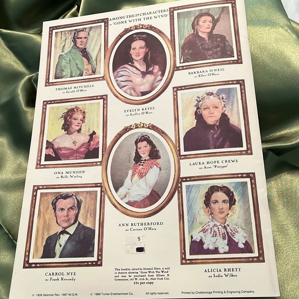 Gone With the Wind Movie Pamphlet Vintage reproduction 1999. - Picture 12 of 12